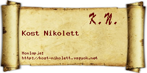 Kost Nikolett névjegykártya